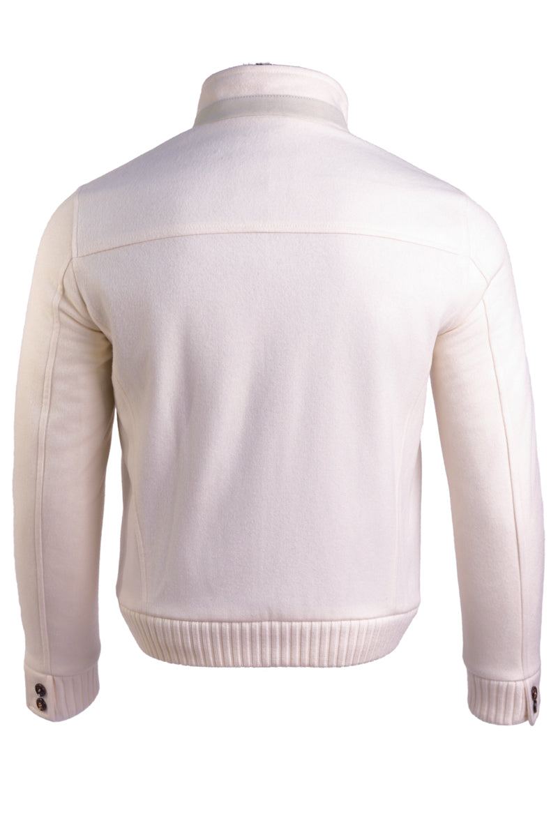 Kired by Kiton SABA Cashmere Beaver Fur Lined Bomber — Ivory