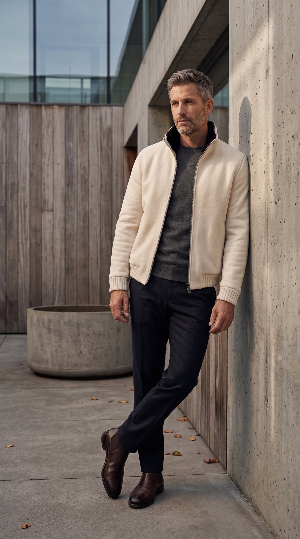 Kired by Kiton SABA Cashmere Beaver Fur Lined Bomber — Ivory