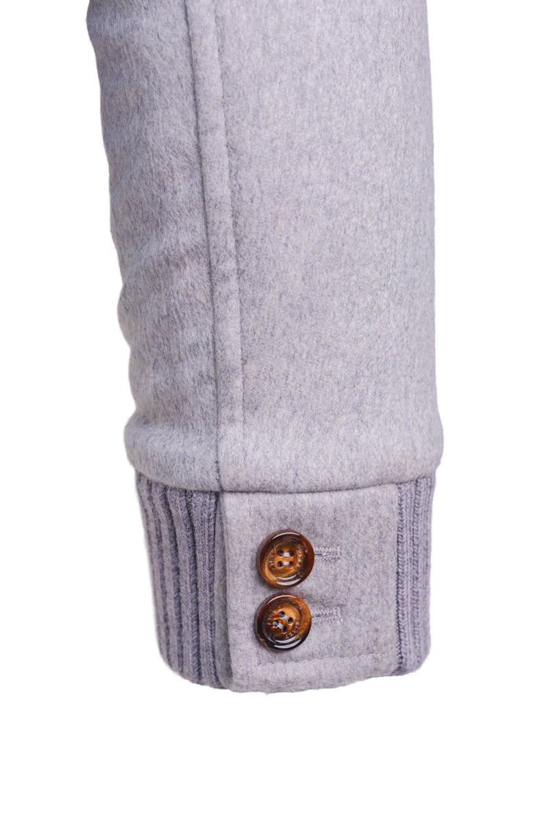 Kired by Kiton SABA Cashmere Beaver Fur Lined Bomber — Light Grey