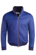 Kired by Kiton SABA Cashmere Beaver Fur Lined Bomber — Dark Blue