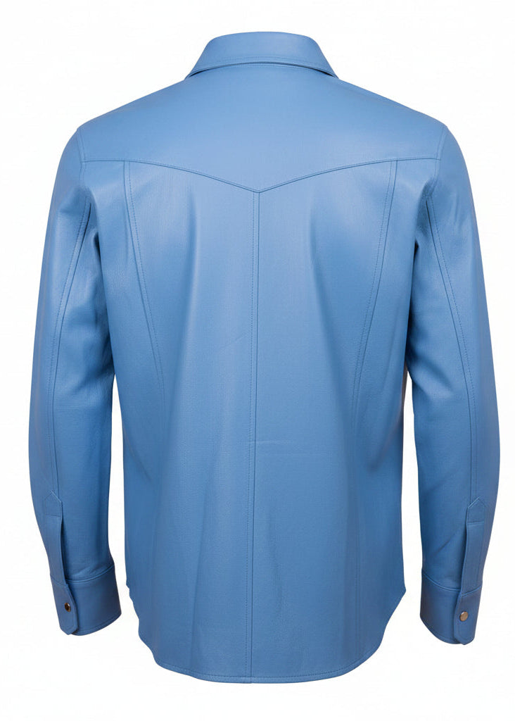 Kired TOTO Lambskin Overshirt — Cornflower Blue