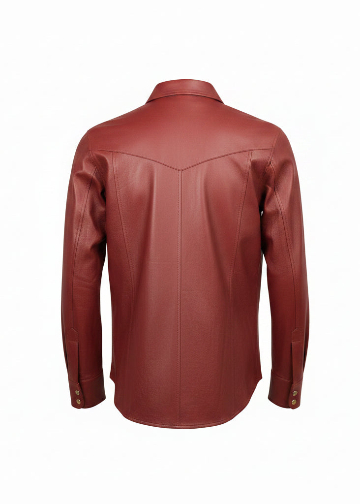 Kired TOTO Lambskin Overshirt — Burgundy