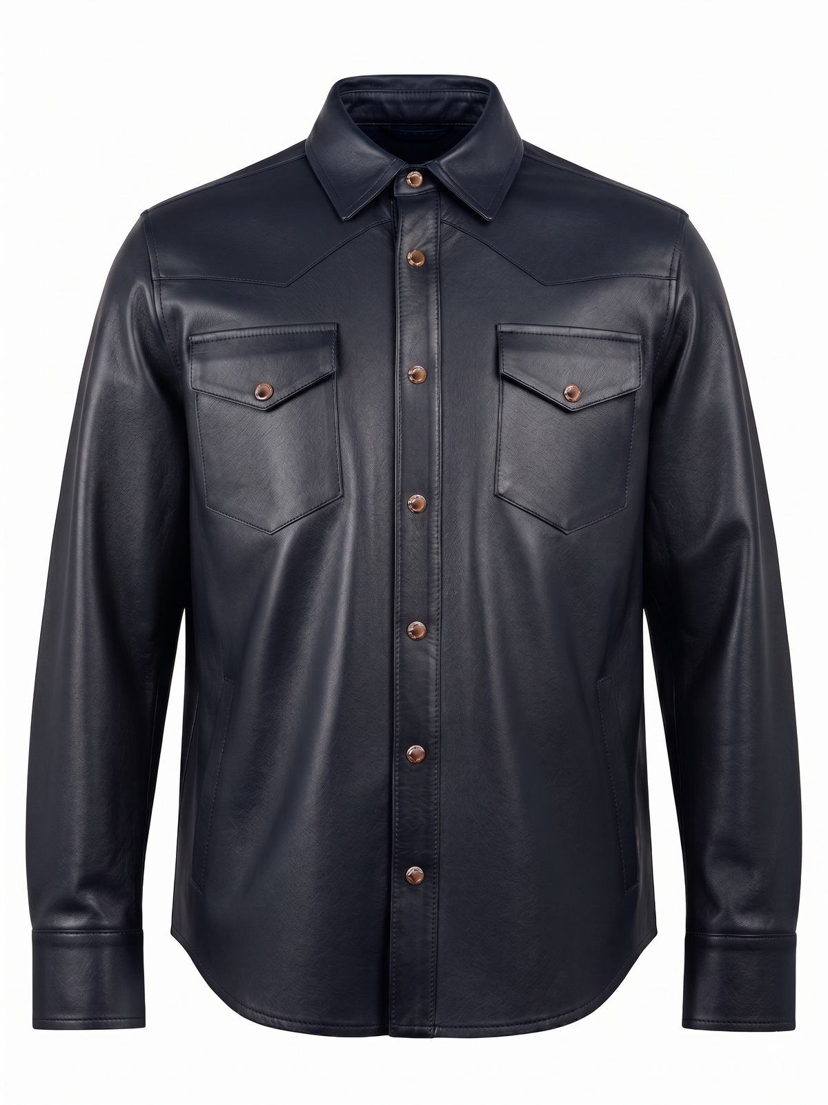 Kired TOTO Lambskin Overshirt — Midnight Blue