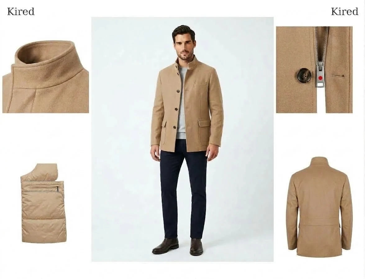 Beige Kired coat details