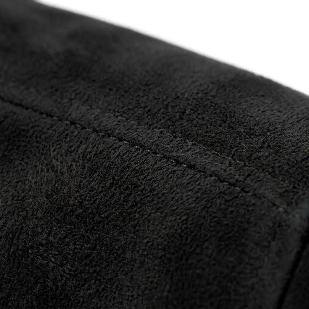 Black Alcantara collar close-up