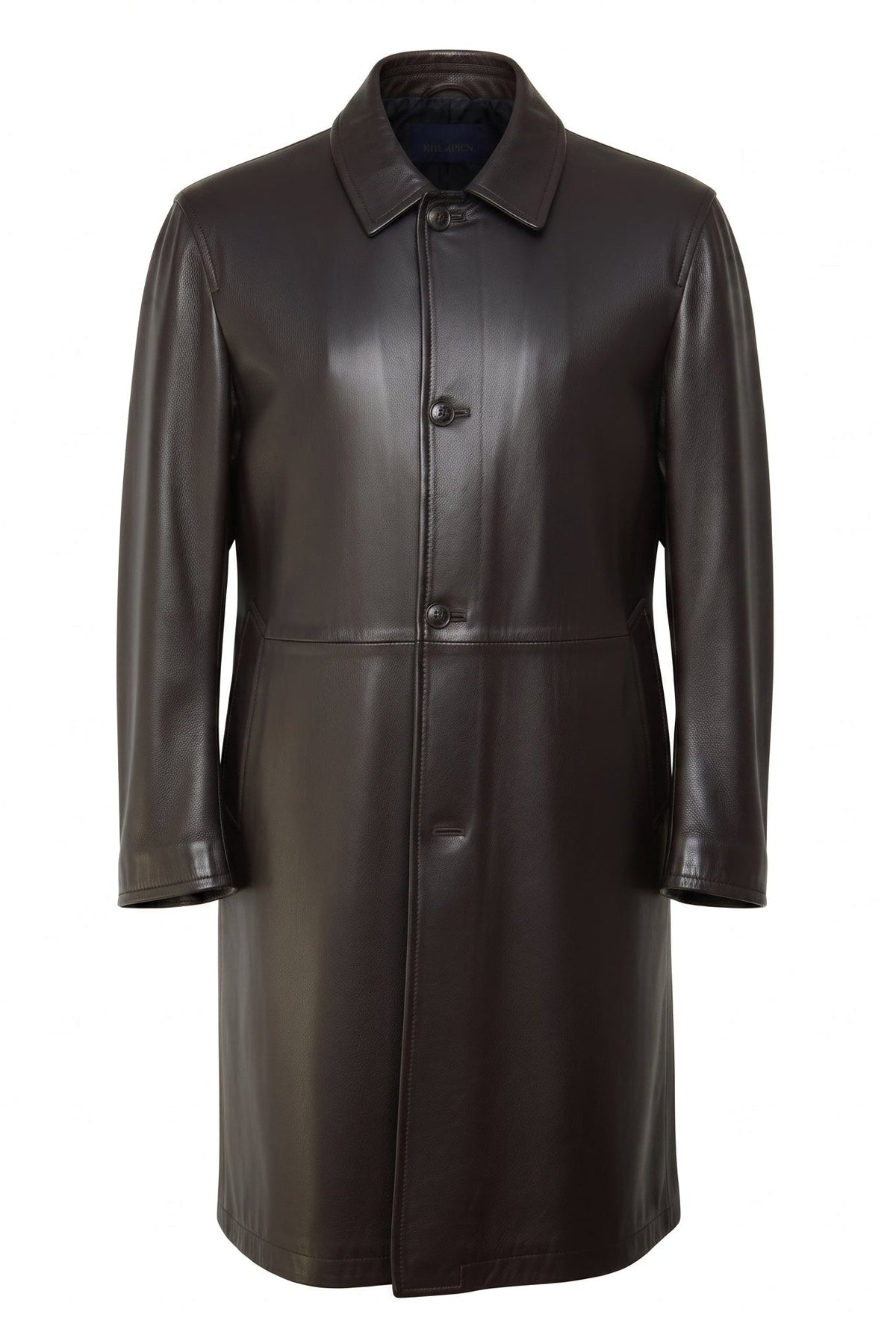 Kired ASTI Lambskin-Cashmere Reversible Overcoat — Dark Brown/ Dark Blue
