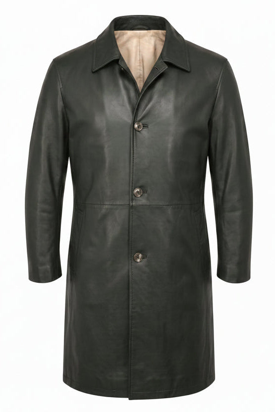 Kired ASTI Lambskin-Cashmere Reversible Overcoat — Forest Green/ Tan