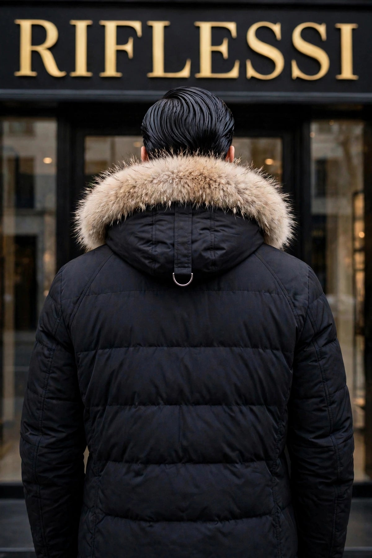 Eleventy Cotton-Wool Coat w/ Removable Coyote Fur Trim Hood