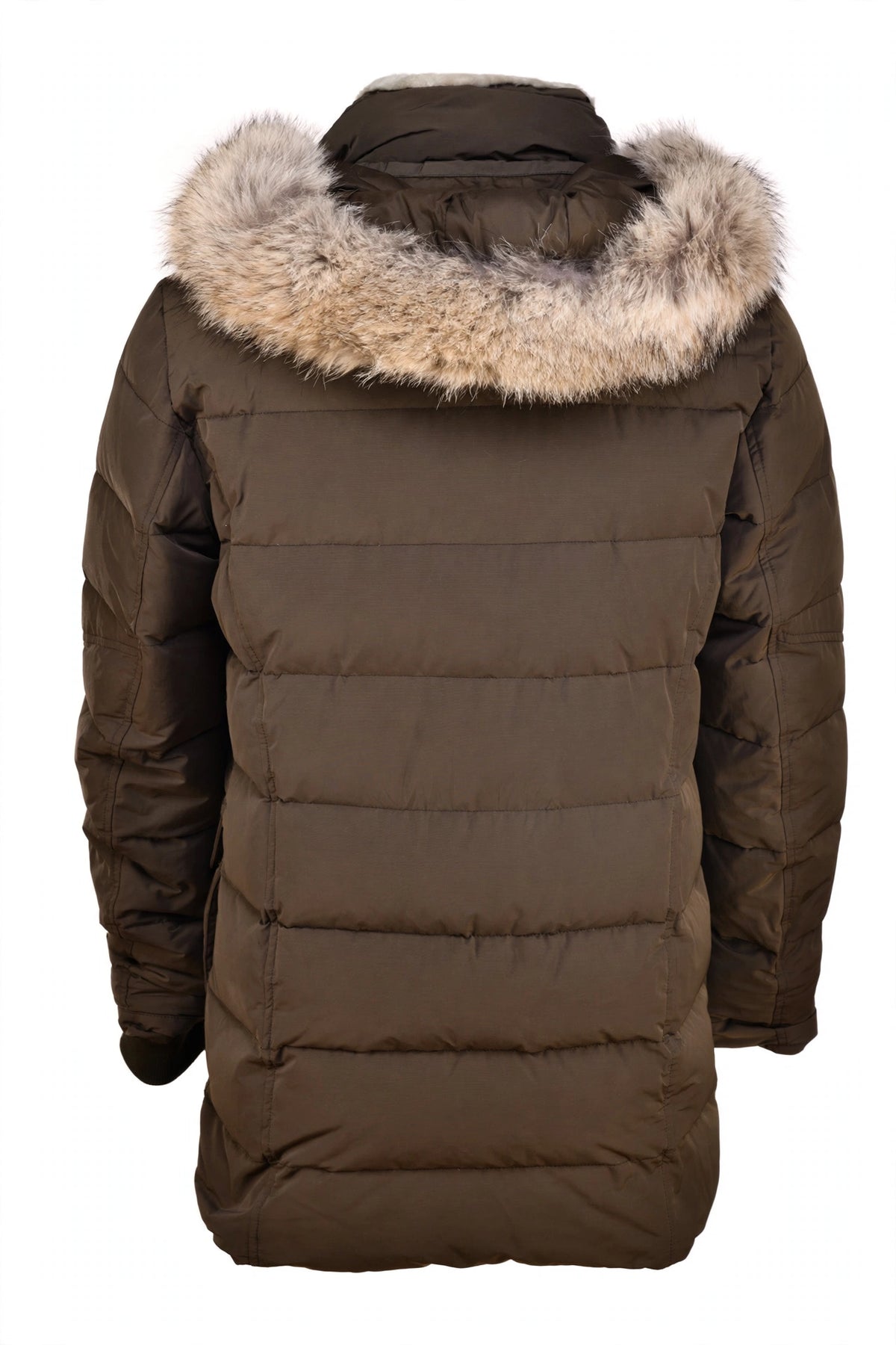 Eleventy Cotton-Wool Coat w/ Removable Coyote Fur Trim Hood