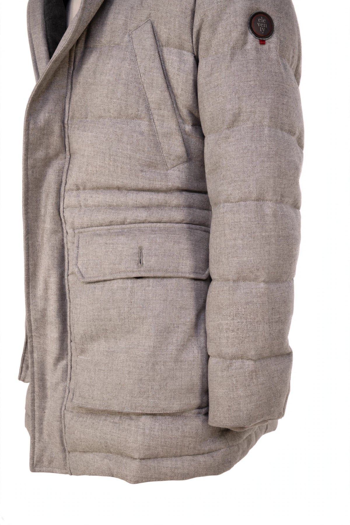 Eleventy Cotton-Wool Coat w/ Removable Coyote Fur Trim Hood