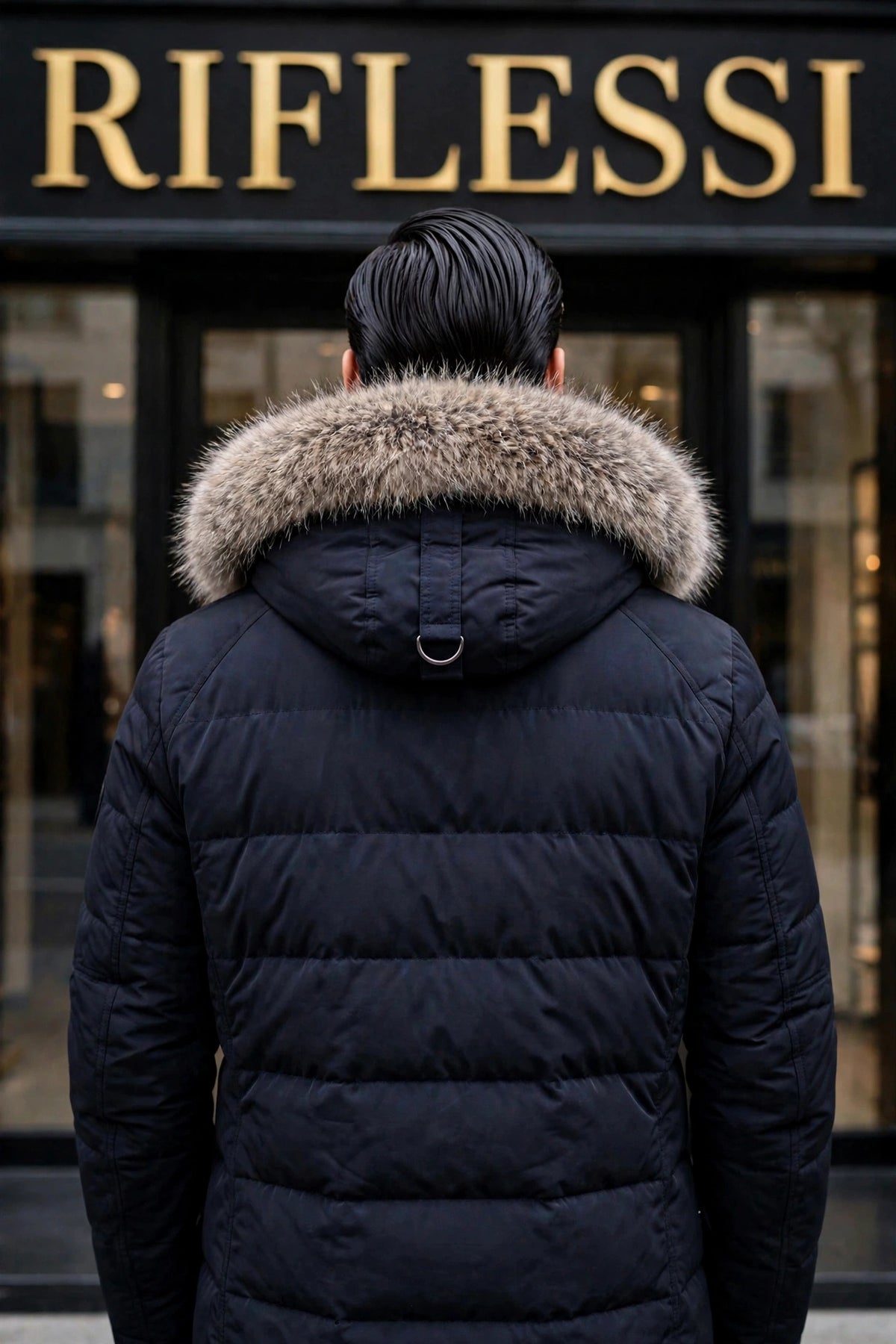 Eleventy Cotton-Wool Coat w/ Removable Coyote Fur Trim Hood