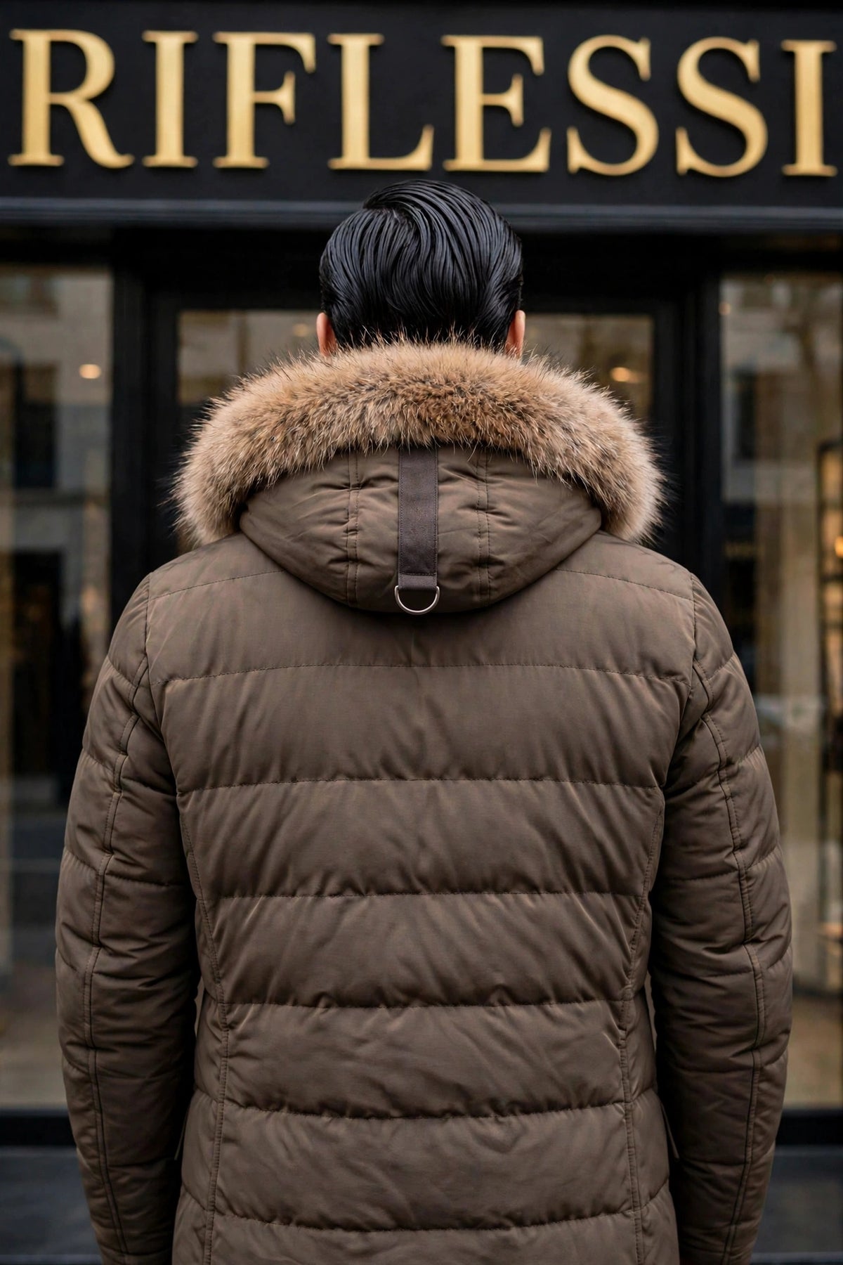Eleventy Cotton-Wool Coat w/ Removable Coyote Fur Trim Hood