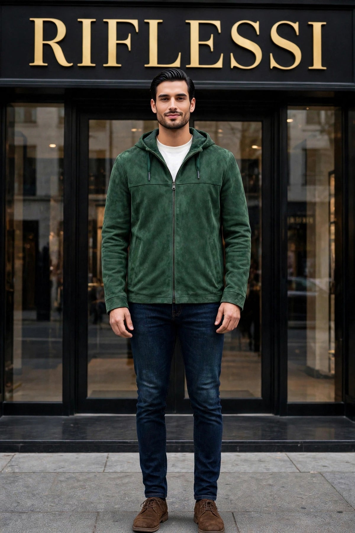 Kired Erik Lambskin Light Jacket — Forest Green