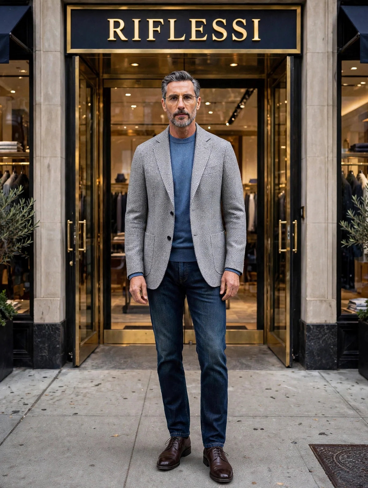 Sartorio Woven Virgin Wool-Cotton-Silk Sport Jacket — Grey