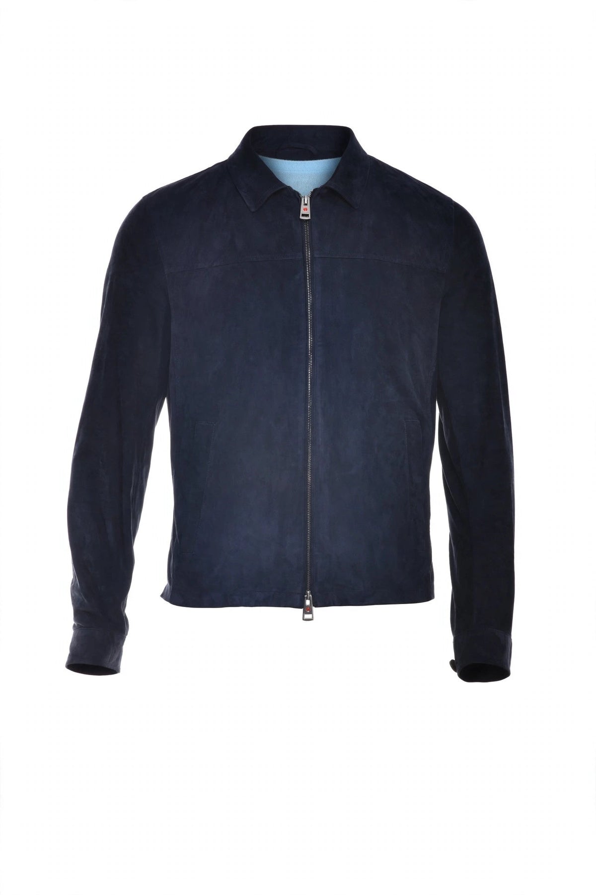 Kired Juan Lambskin Suede Zip-Up Jacket — Midnight Blue