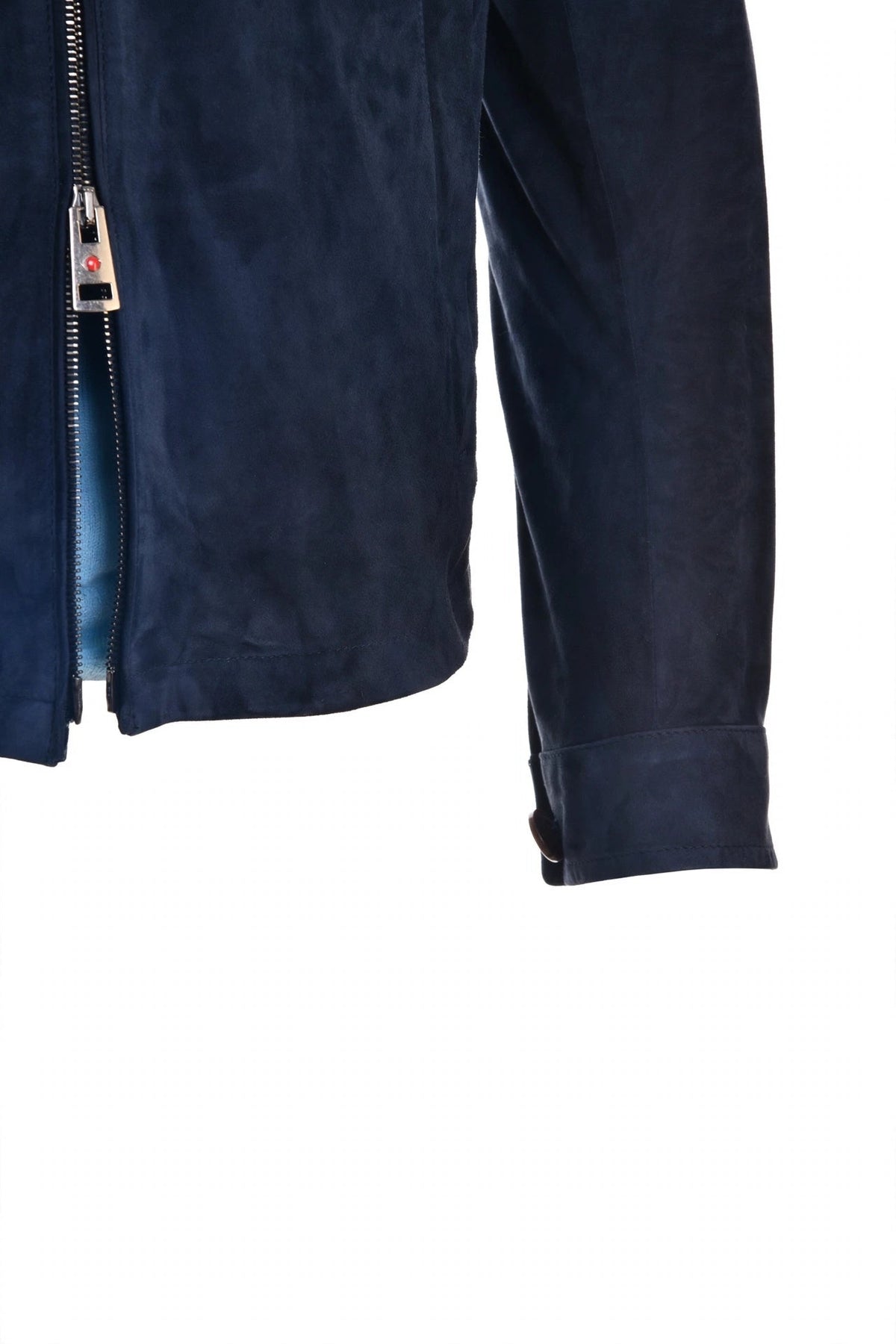 Kired Juan Lambskin Suede Zip-Up Jacket — Midnight Blue