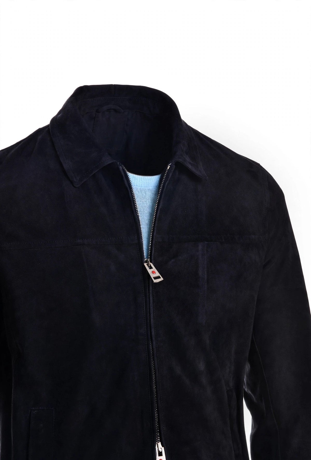 Kired Juan Lambskin Suede Zip-Up Jacket — Black
