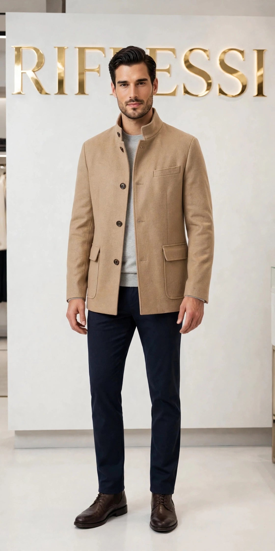 Kired by Kiton Beige Wool Coat