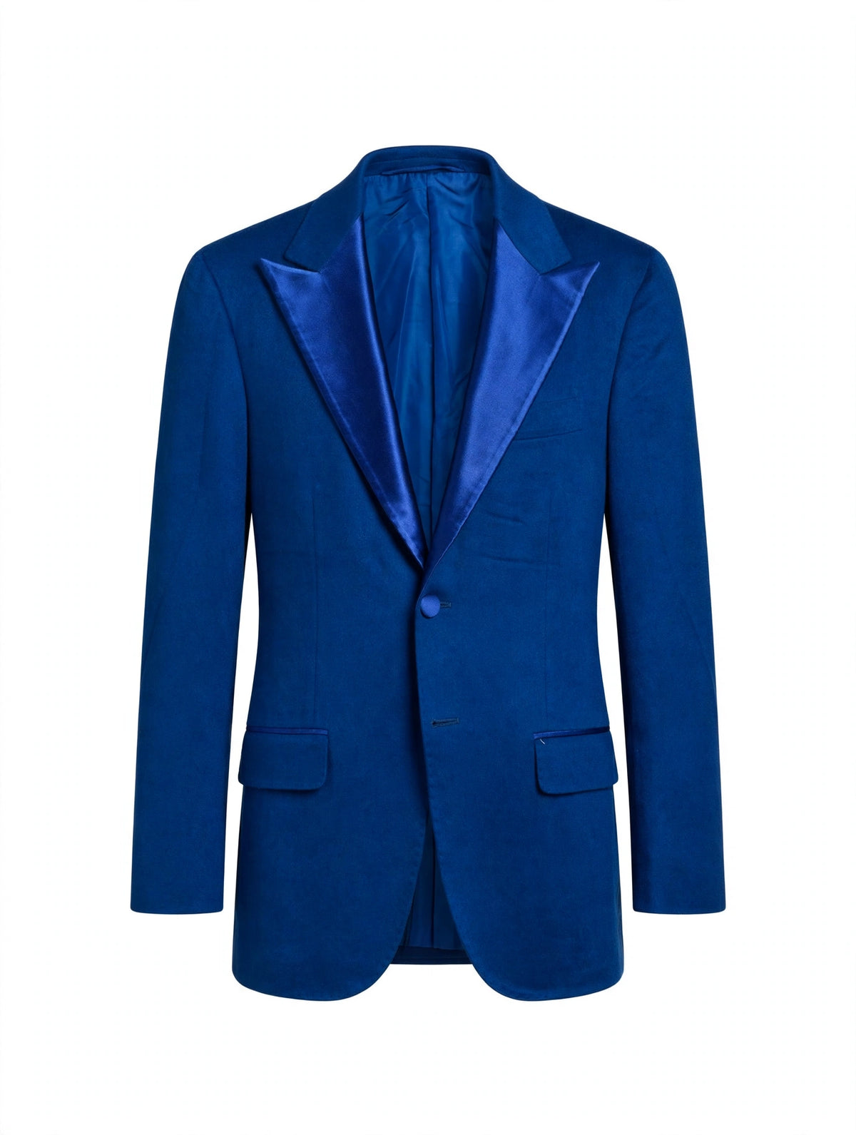 Sartorio royal blue cashmere tuxedo jacket, front