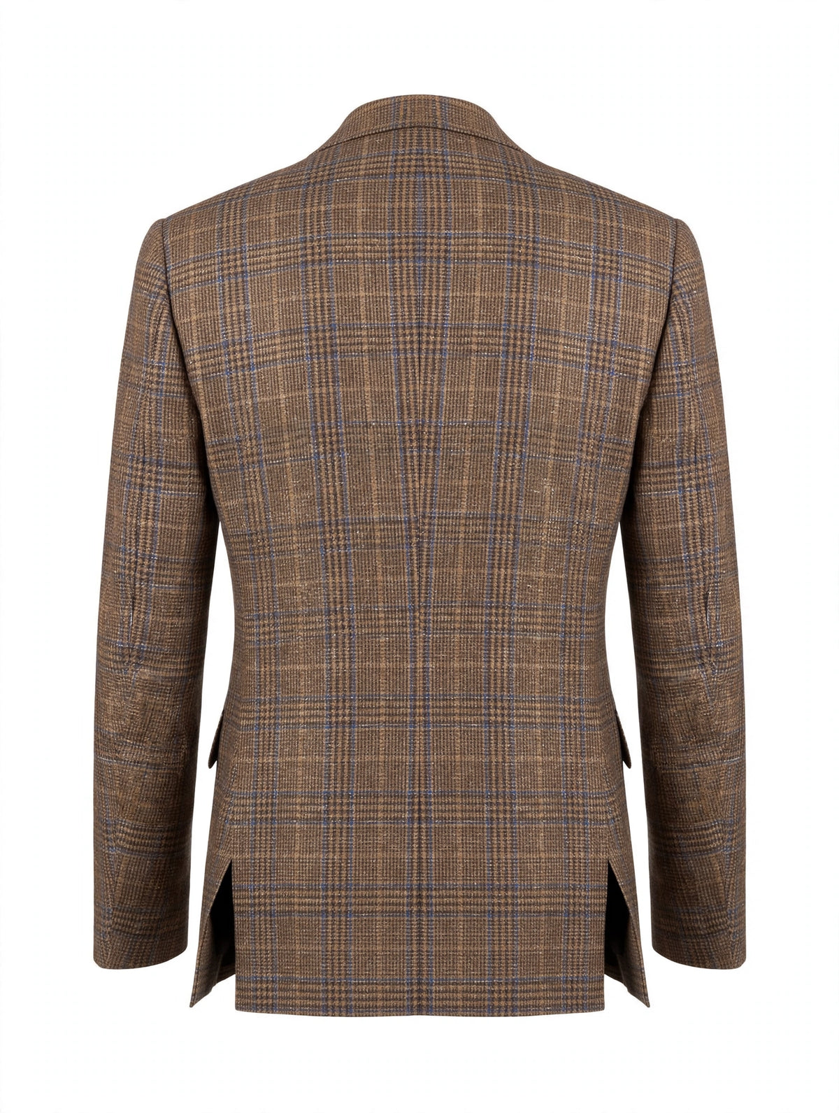 Sartorio brown plaid jacket, back with double side vents