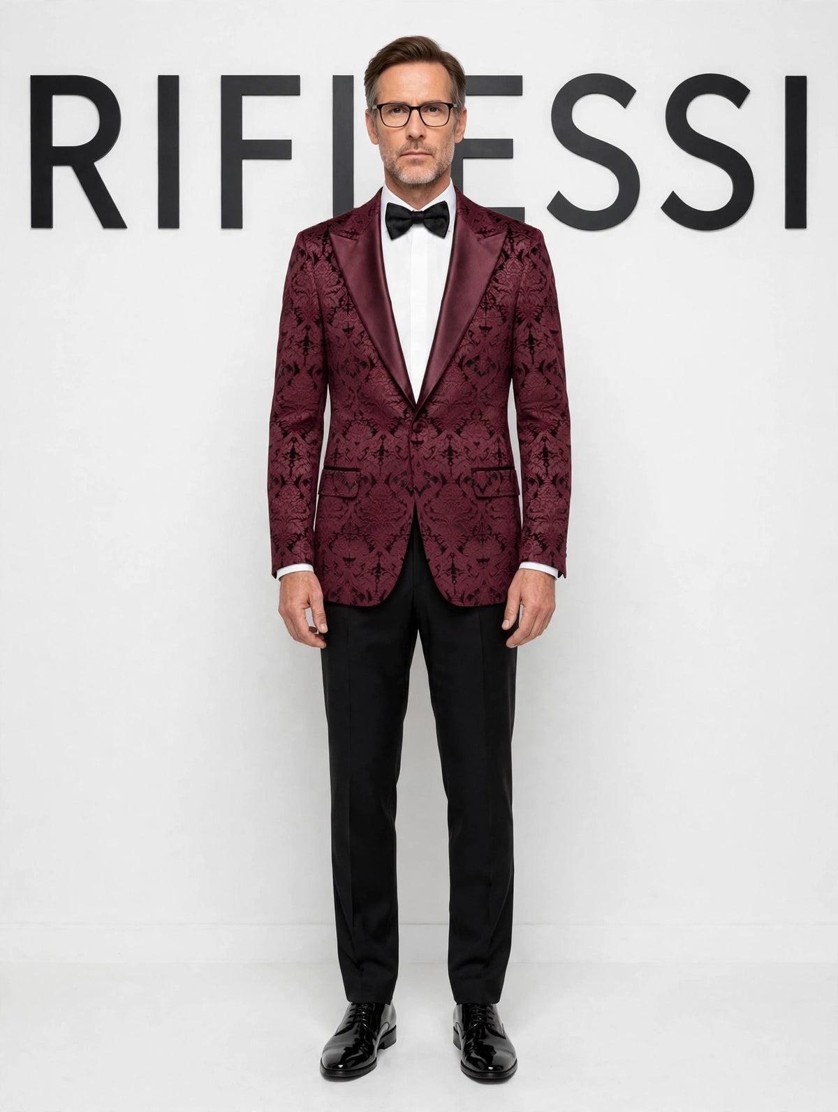 Burgundy jacquard cotton - model