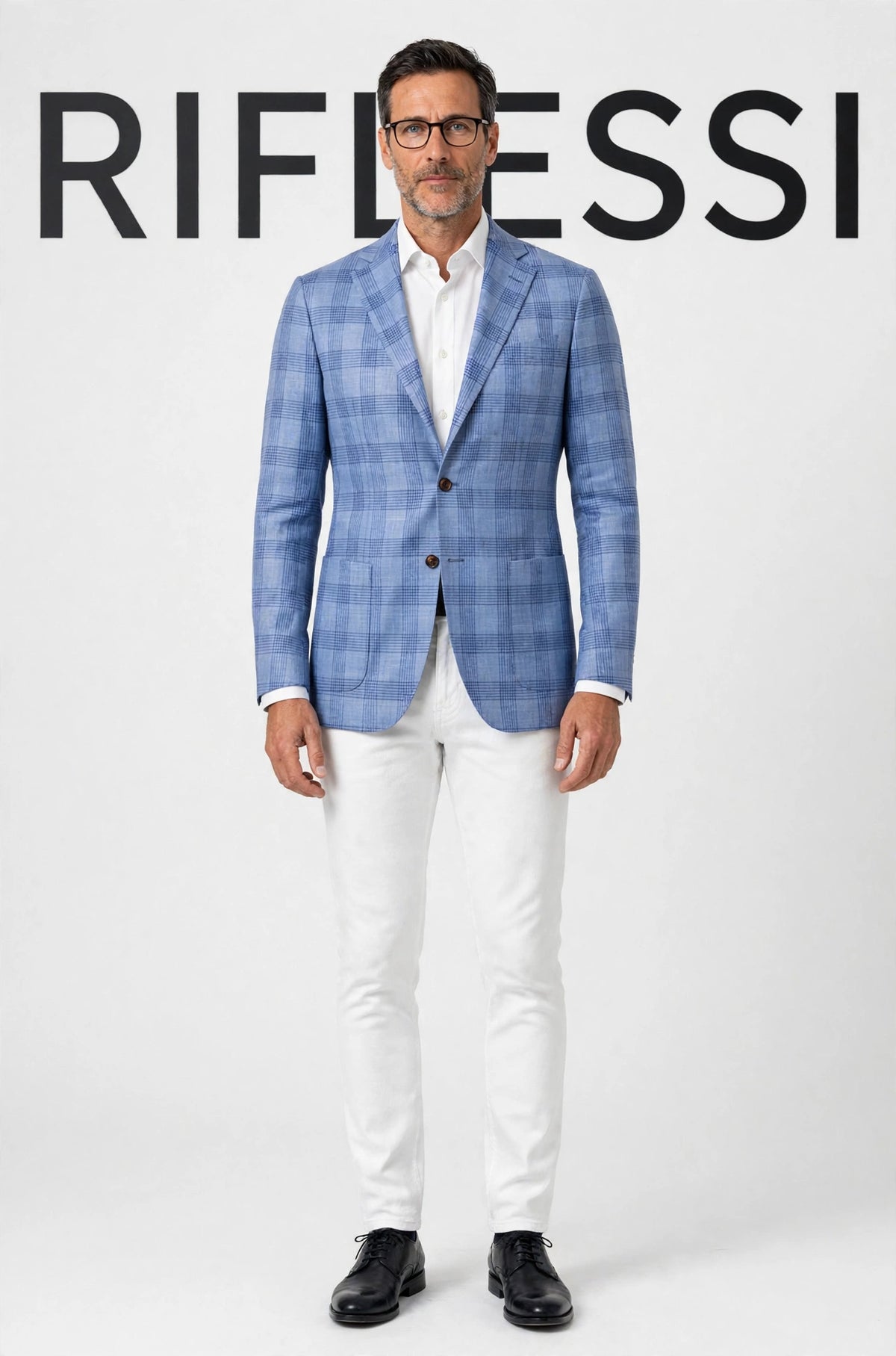Sartorio Virgin Wool-Silk Checked Sport Jacket on model