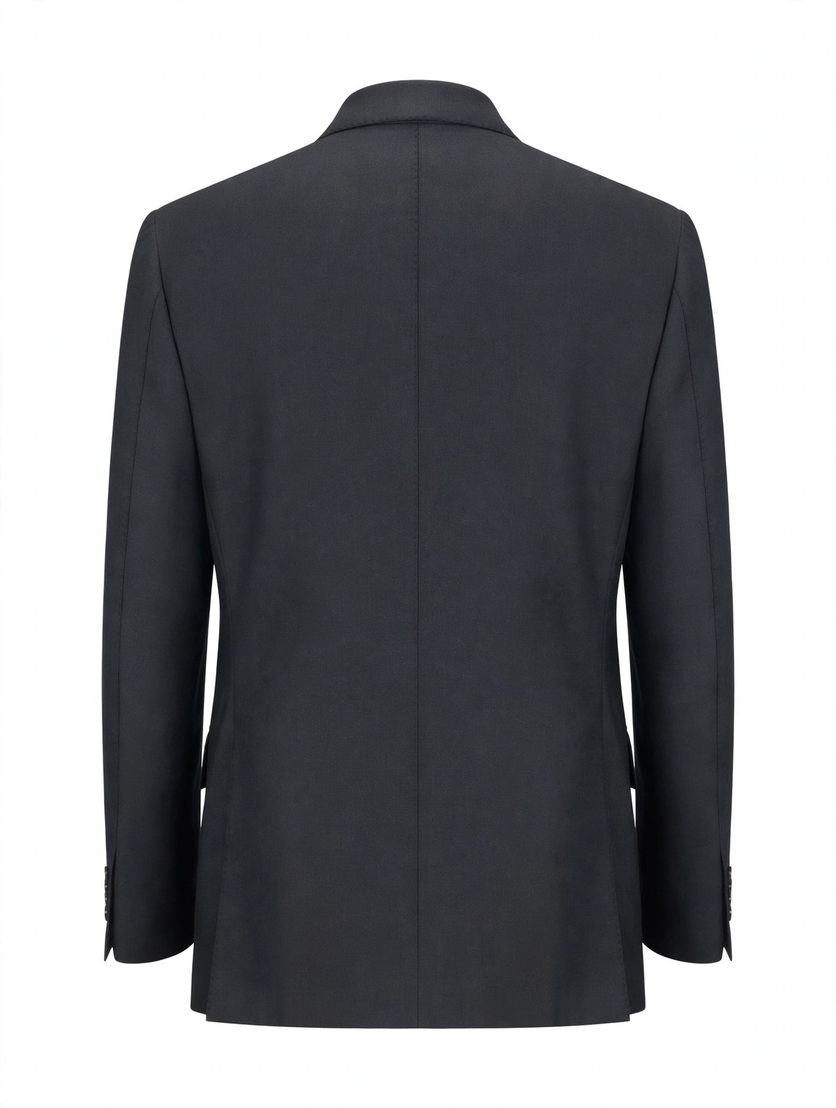 Sartorio dark grey double-breasted jacket, back with double side vents