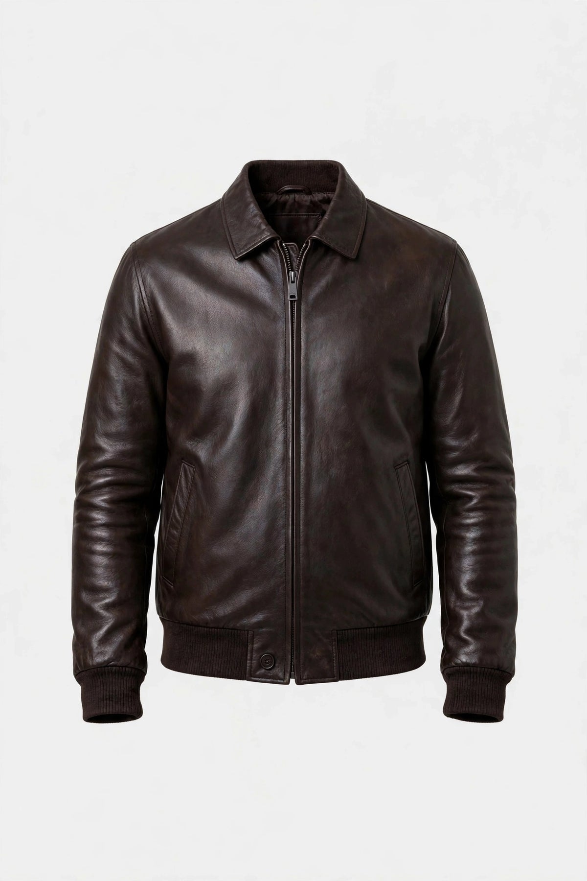 Kired PISA lambskin bomber — brown side, front