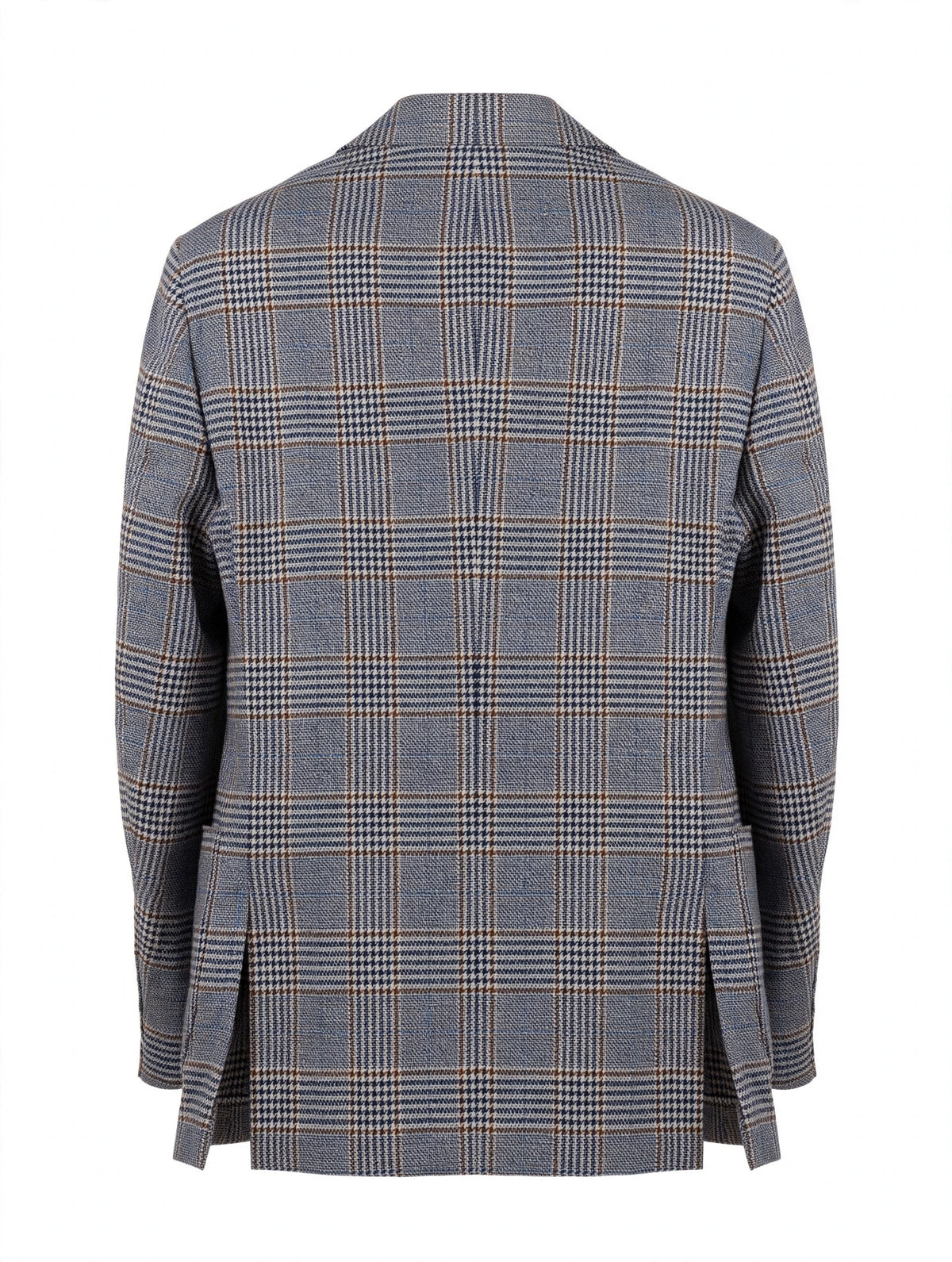 Sartorio glen check wool jacket, back with double side vents