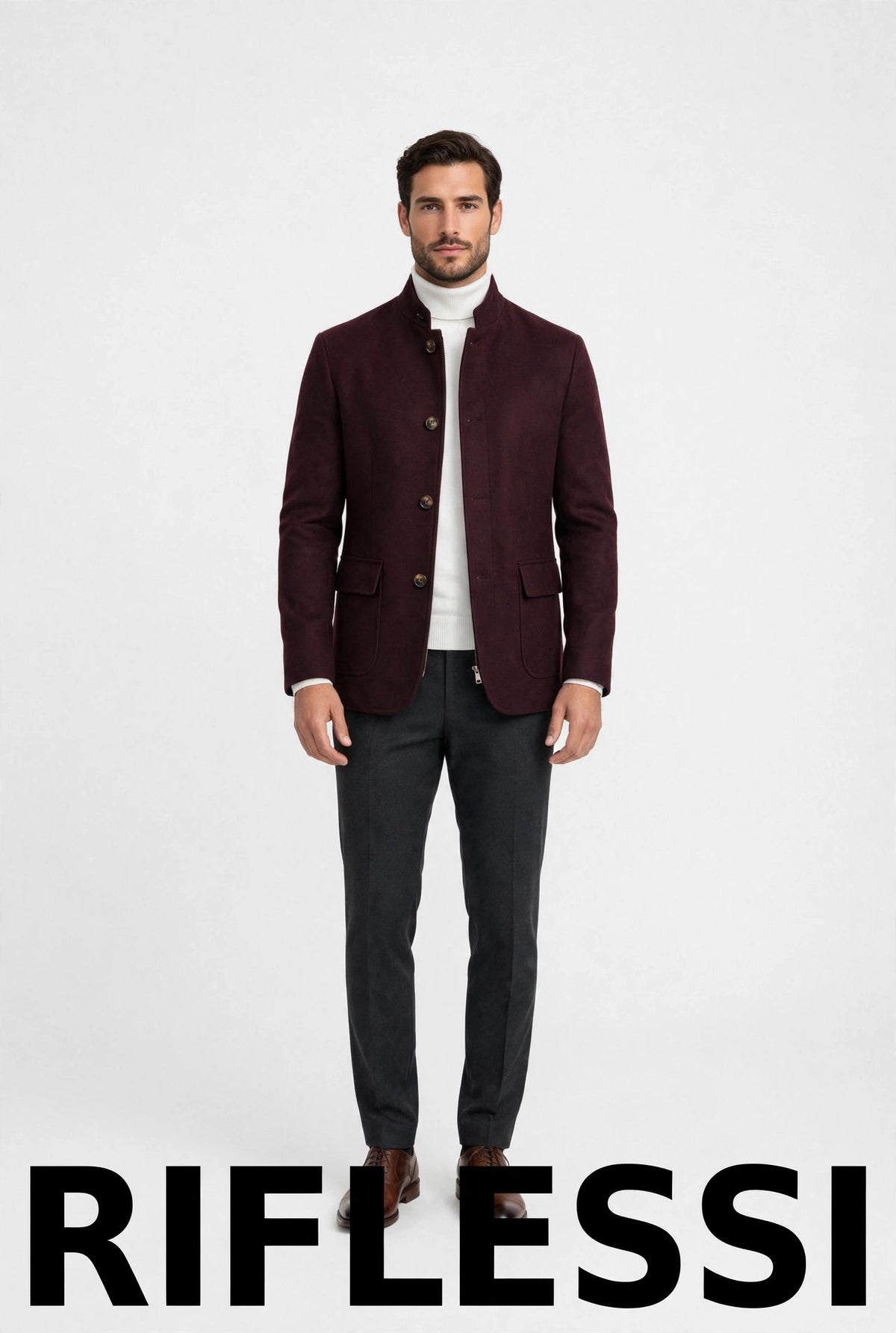 ISIM jacket Burgundy - model