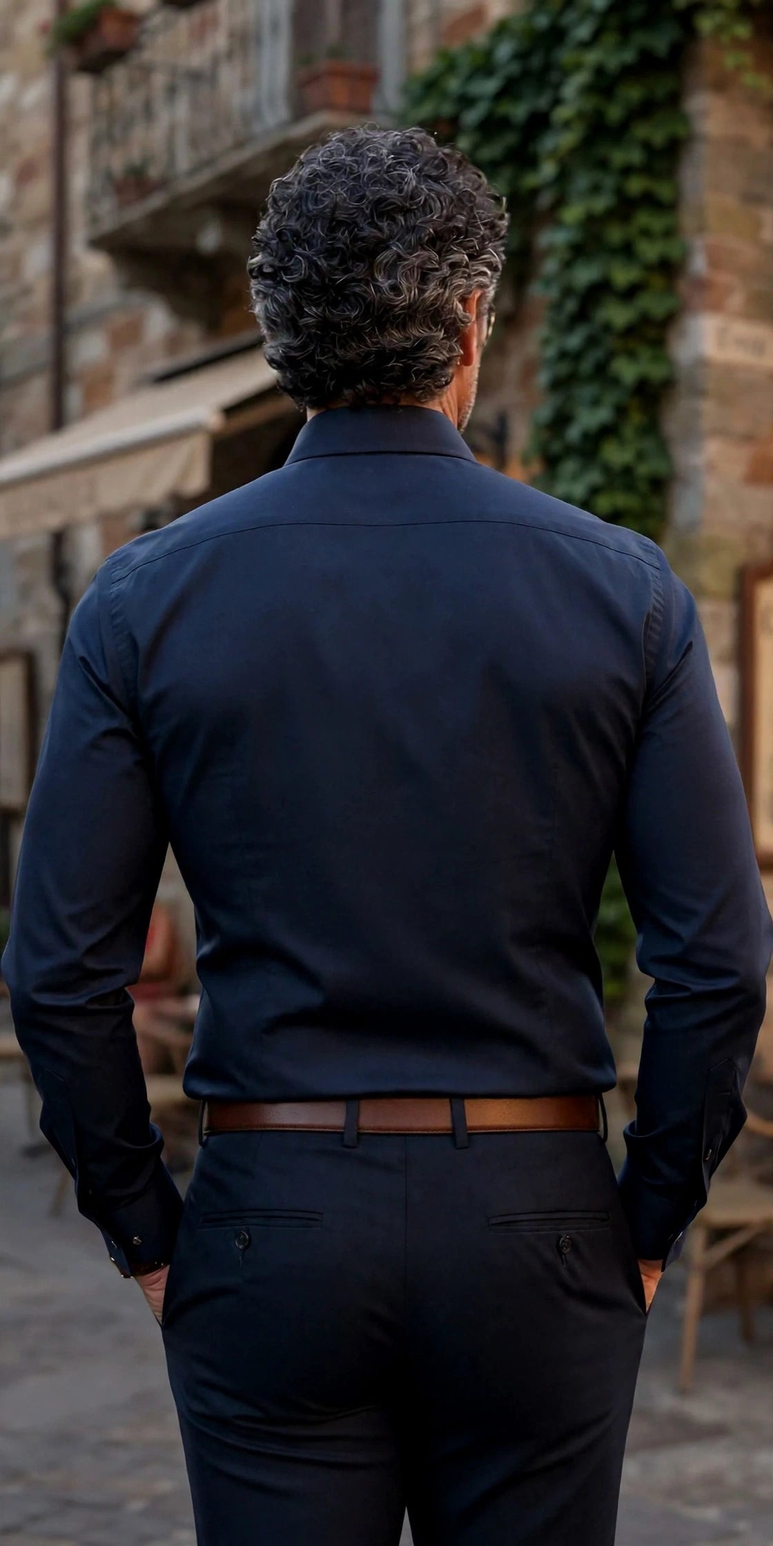 Kiton Navy Dress Shirt