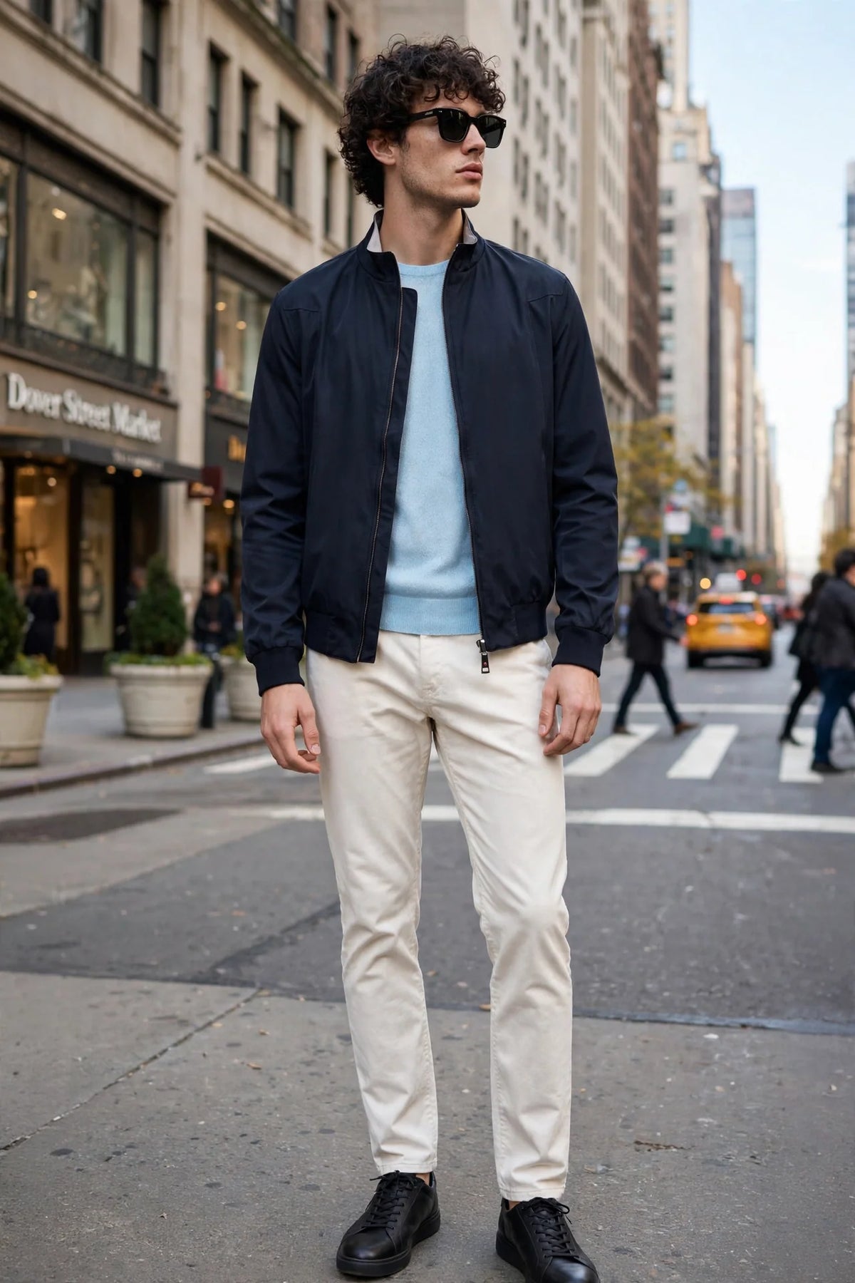 Kired Troy 2 Cotton-Nylon Light Jacket — Dark Blue/ Light Grey