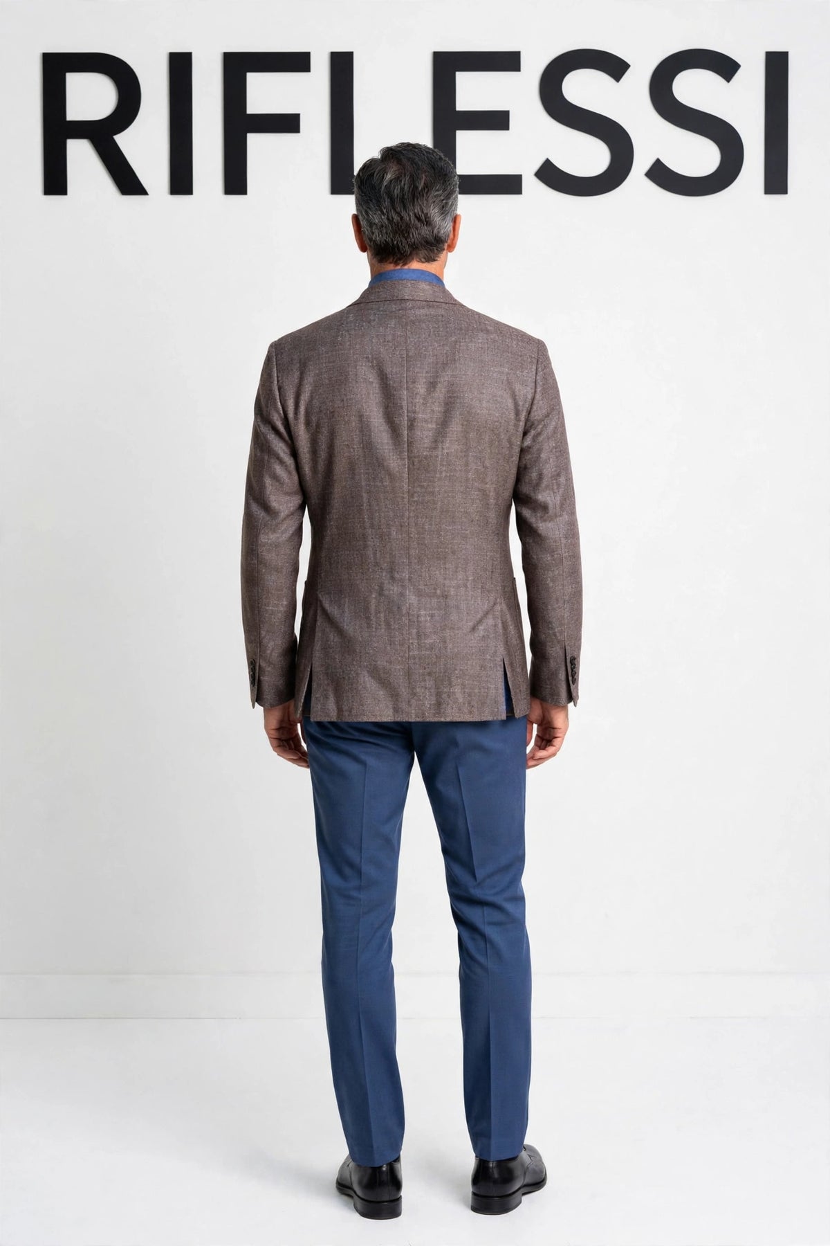 Sartorio Marled Wool-Silk-Cashmere Sport Jacket on model, back