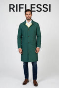 Ben Reversible Raincoat - green side on model