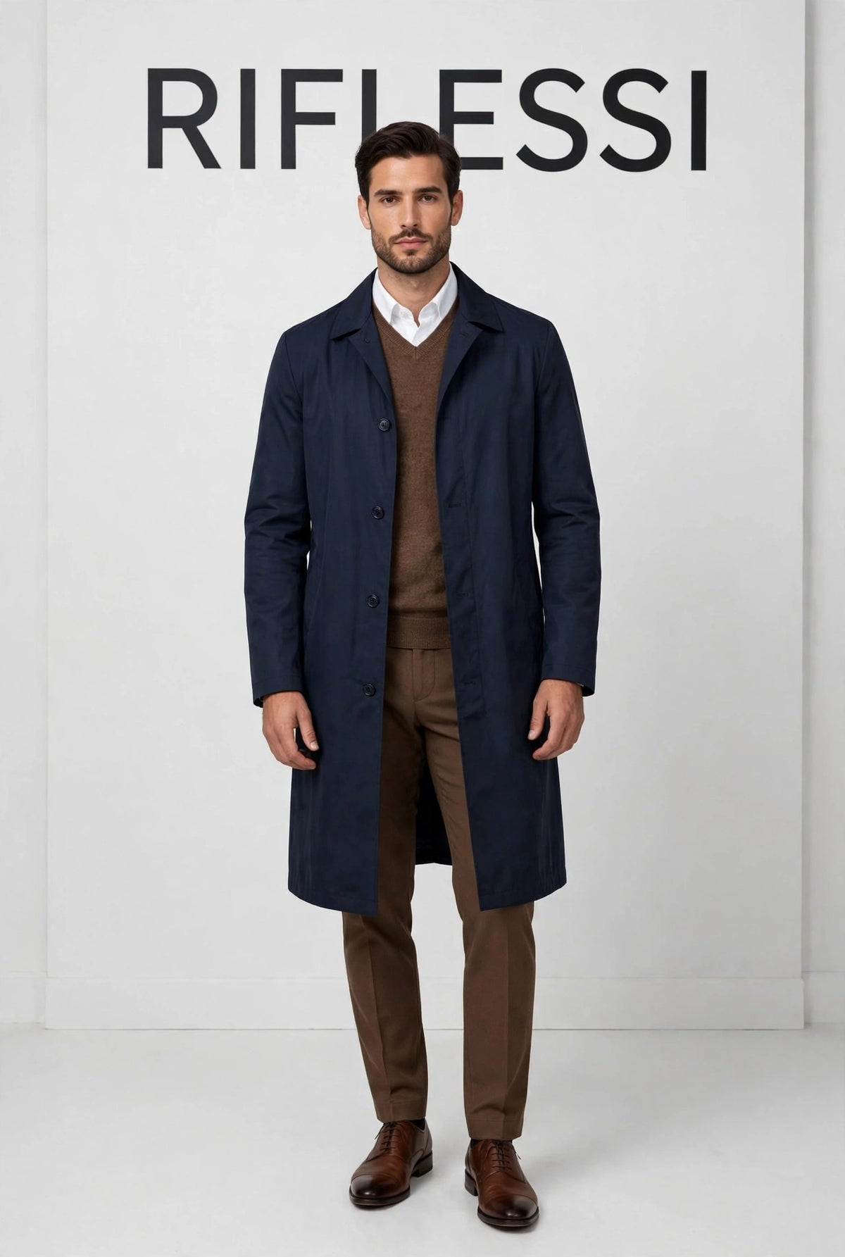 Kired Solid Nylon Raincoat on model