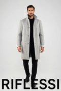 Peak reversible - check side, model, Riflessi backdrop