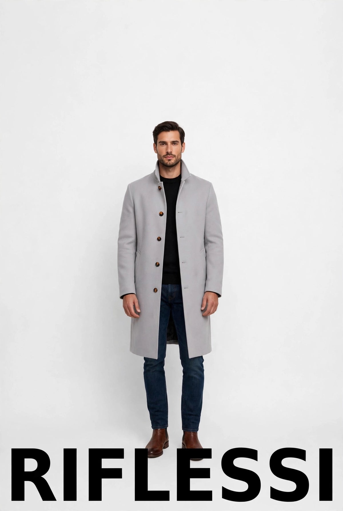 Peak reversible - smooth side, model, Riflessi backdrop