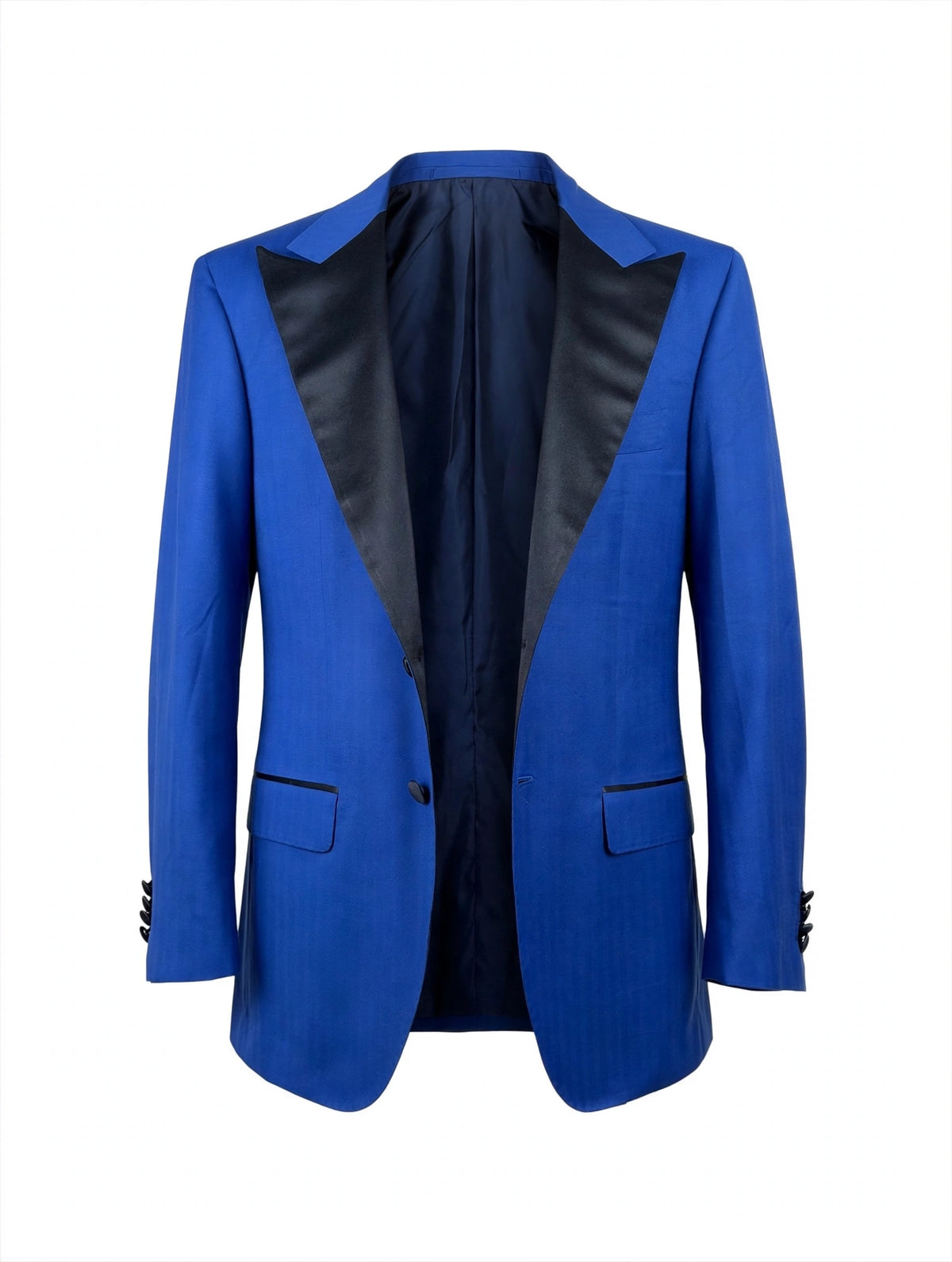 Sartorio royal blue virgin wool tuxedo jacket, front