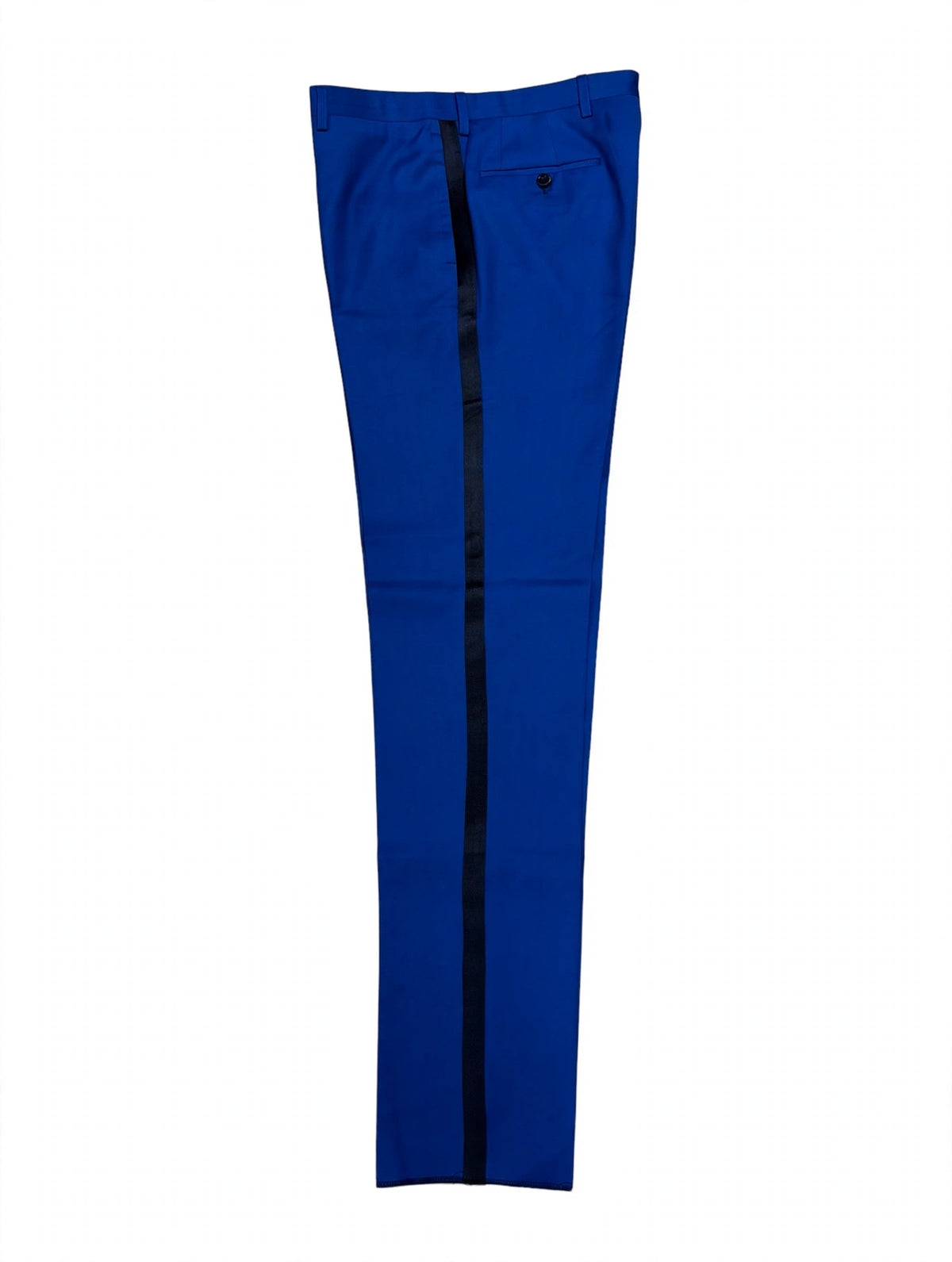 Sartorio royal blue tuxedo trousers with black satin stripe