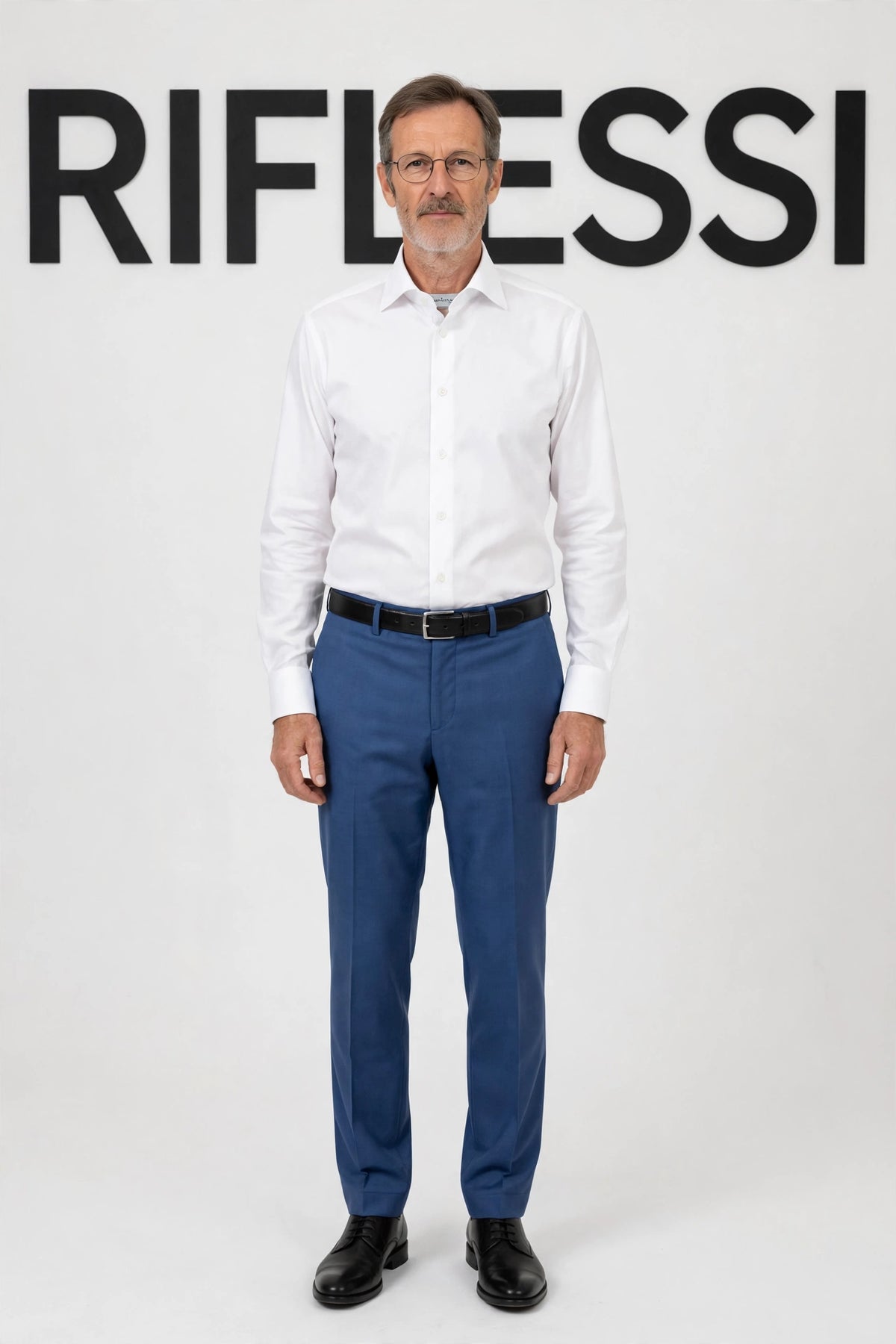 Sartorio Solid Cotton Dress Shirt on model