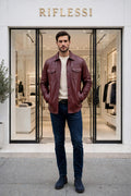 Kired TOTO Lambskin Overshirt — Burgundy