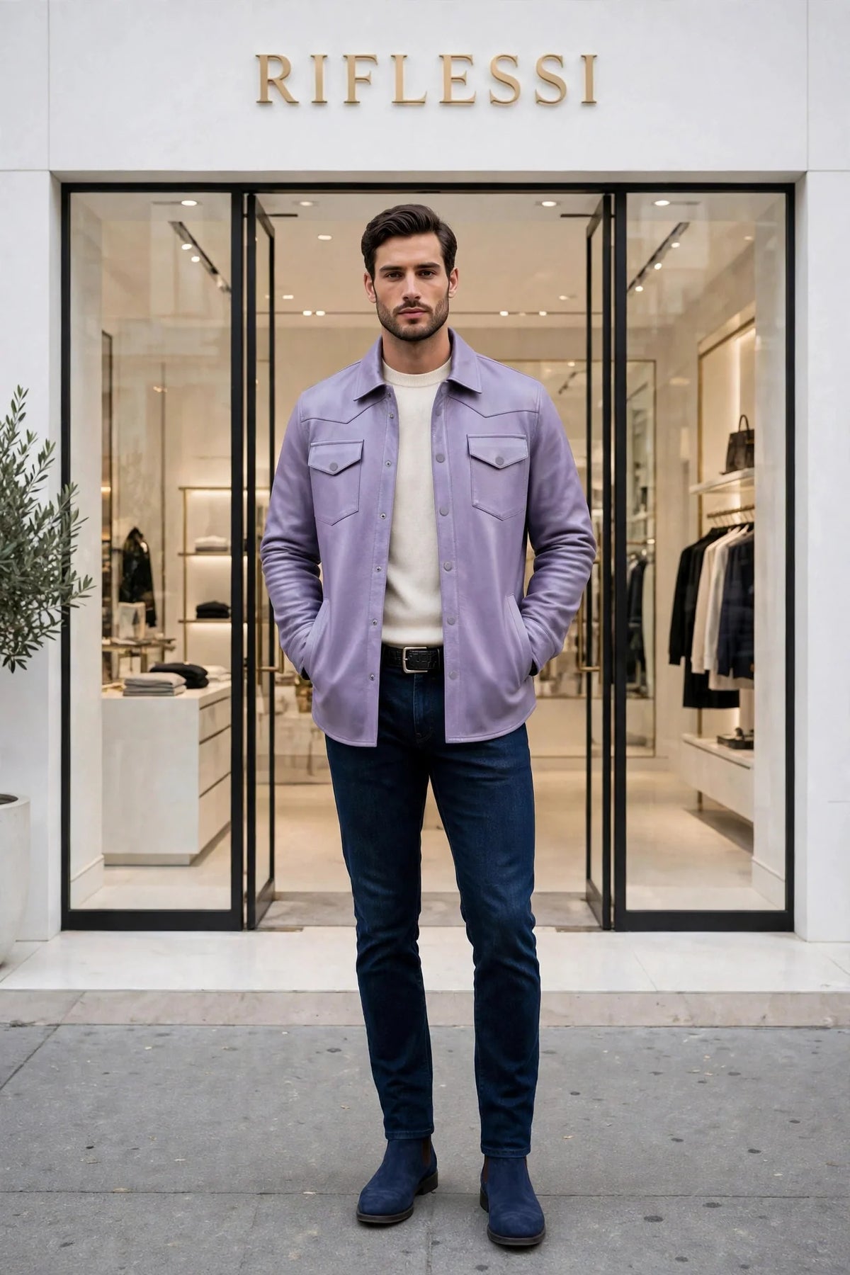 Kired TOTO Lambskin Overshirt — Lavender