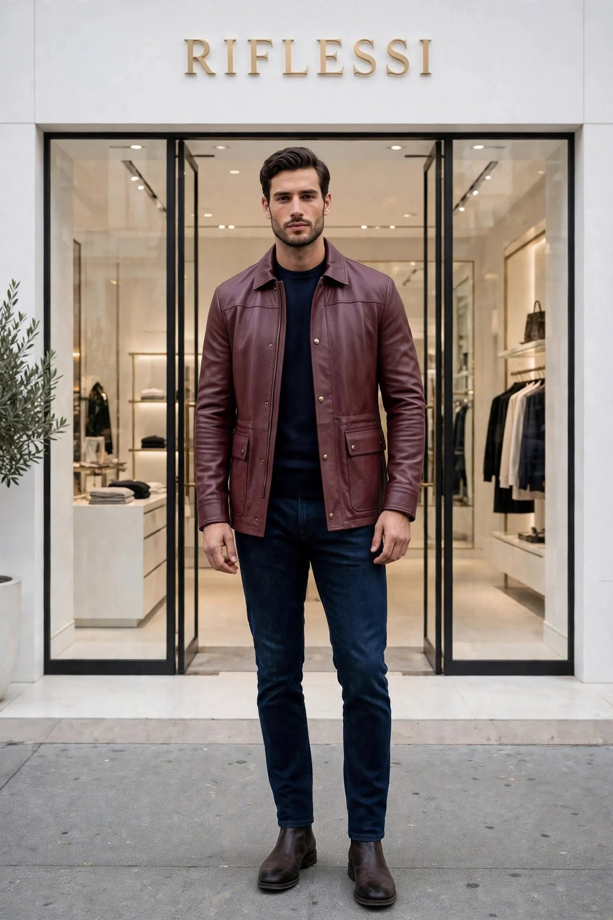 Kired YAWAL Lambskin Light Jacket — Burgundy