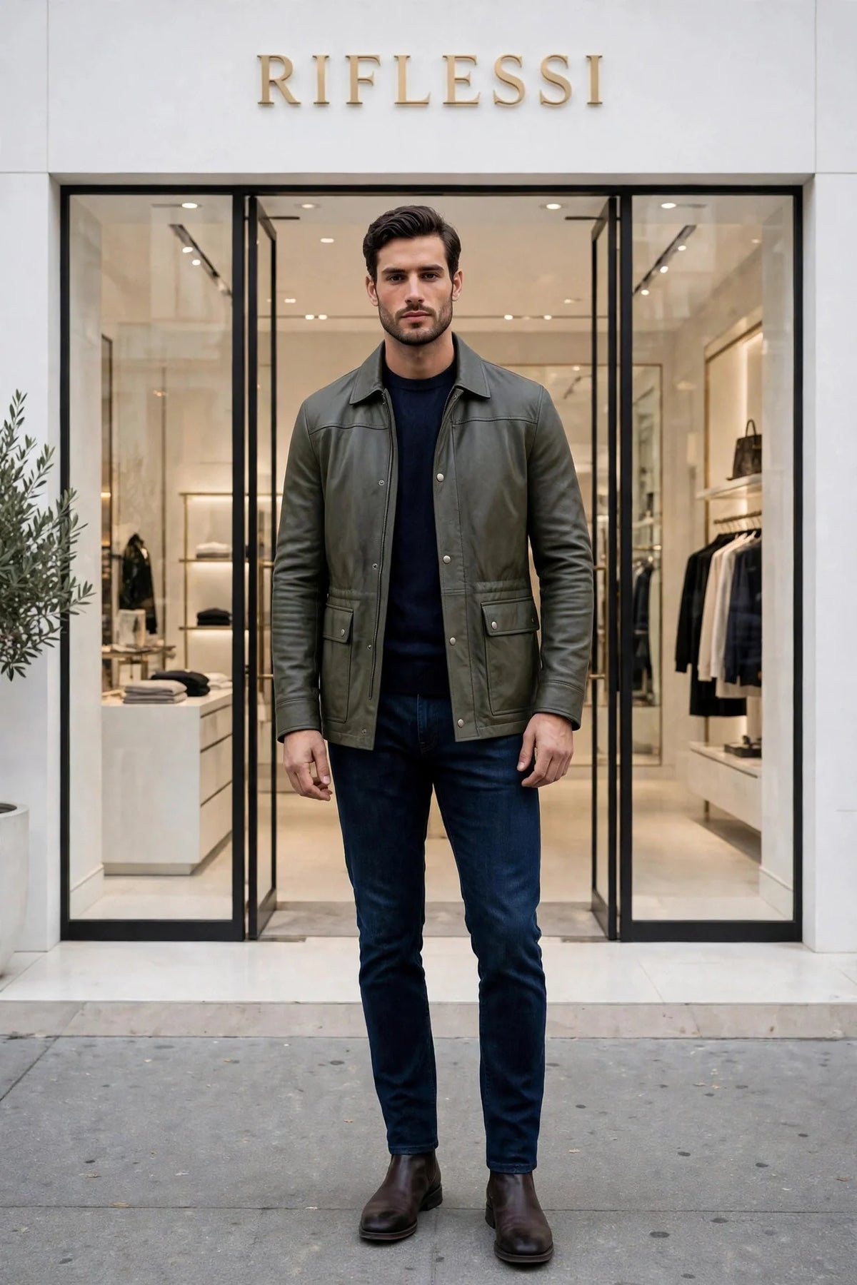 Kired YAWAL Lambskin Light Jacket — Forest Green