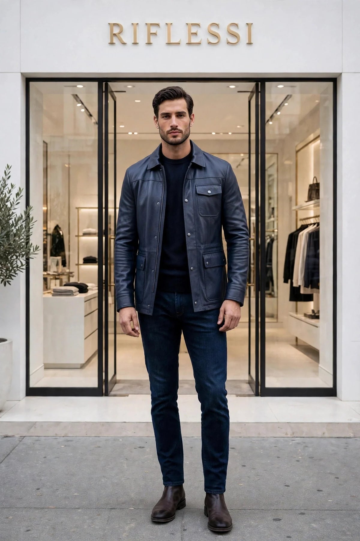 Kired YAWAL Lambskin Light Jacket — Midnight Blue