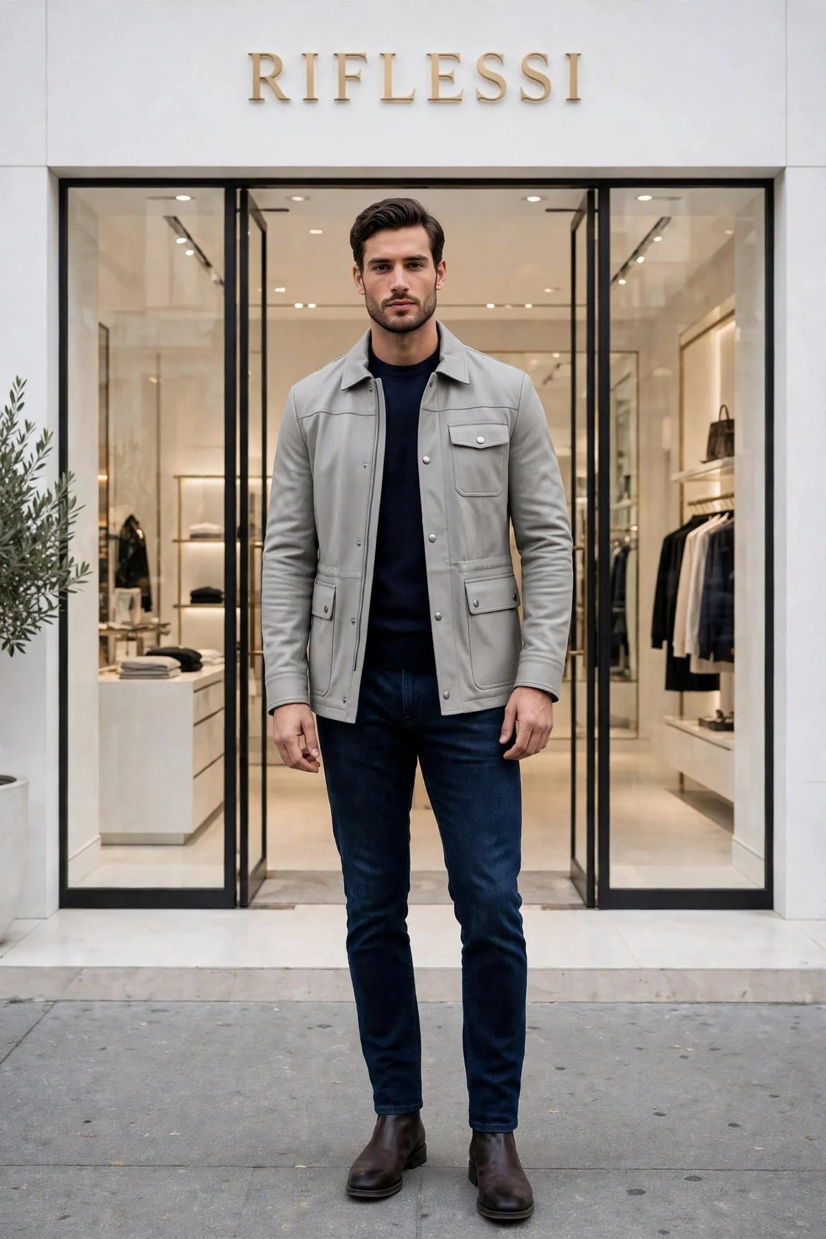 Kired YAWAL Lambskin Light Jacket — Light Grey
