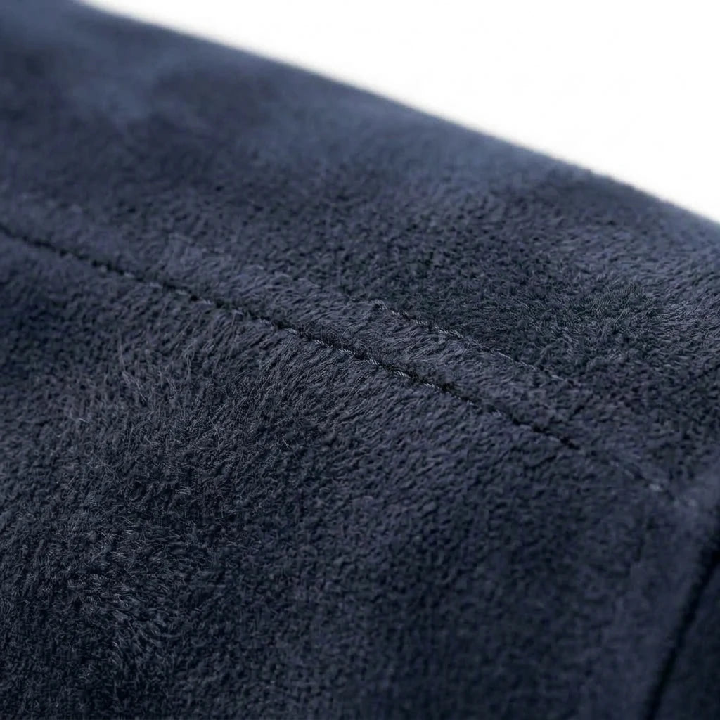 Navy Alcantara collar close-up