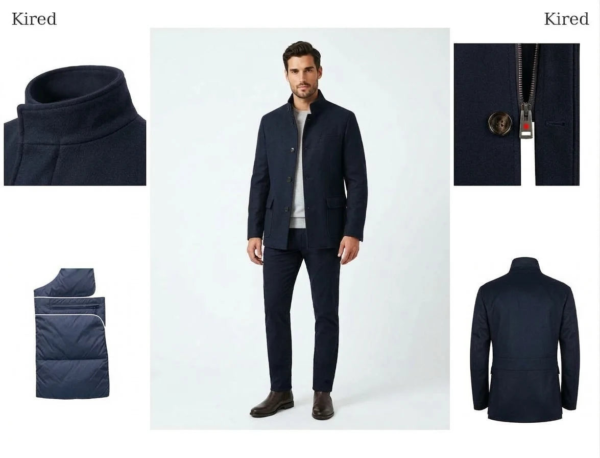 Navy Kired coat details