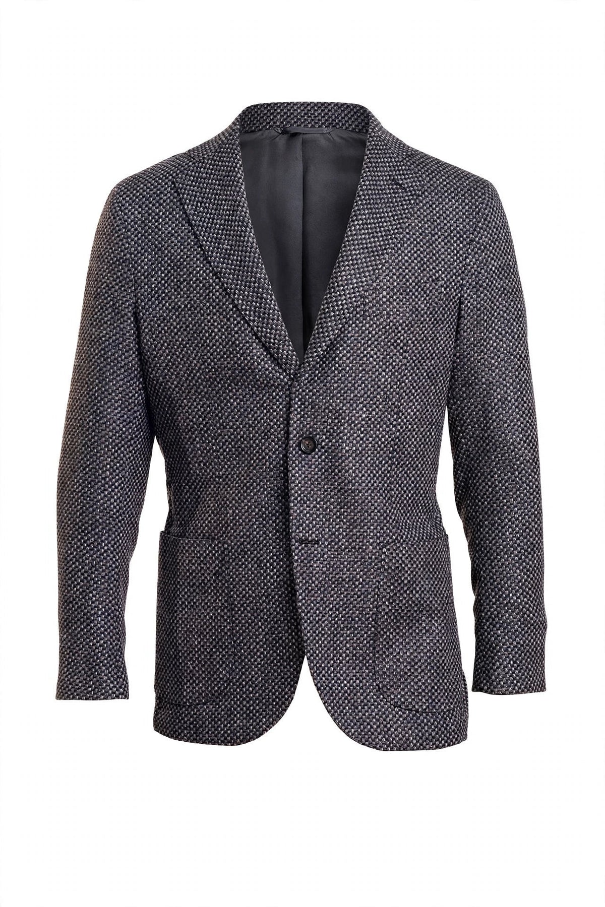 Sartorio Woven Virgin Wool-Cotton-Silk Sport Jacket — Dark Grey