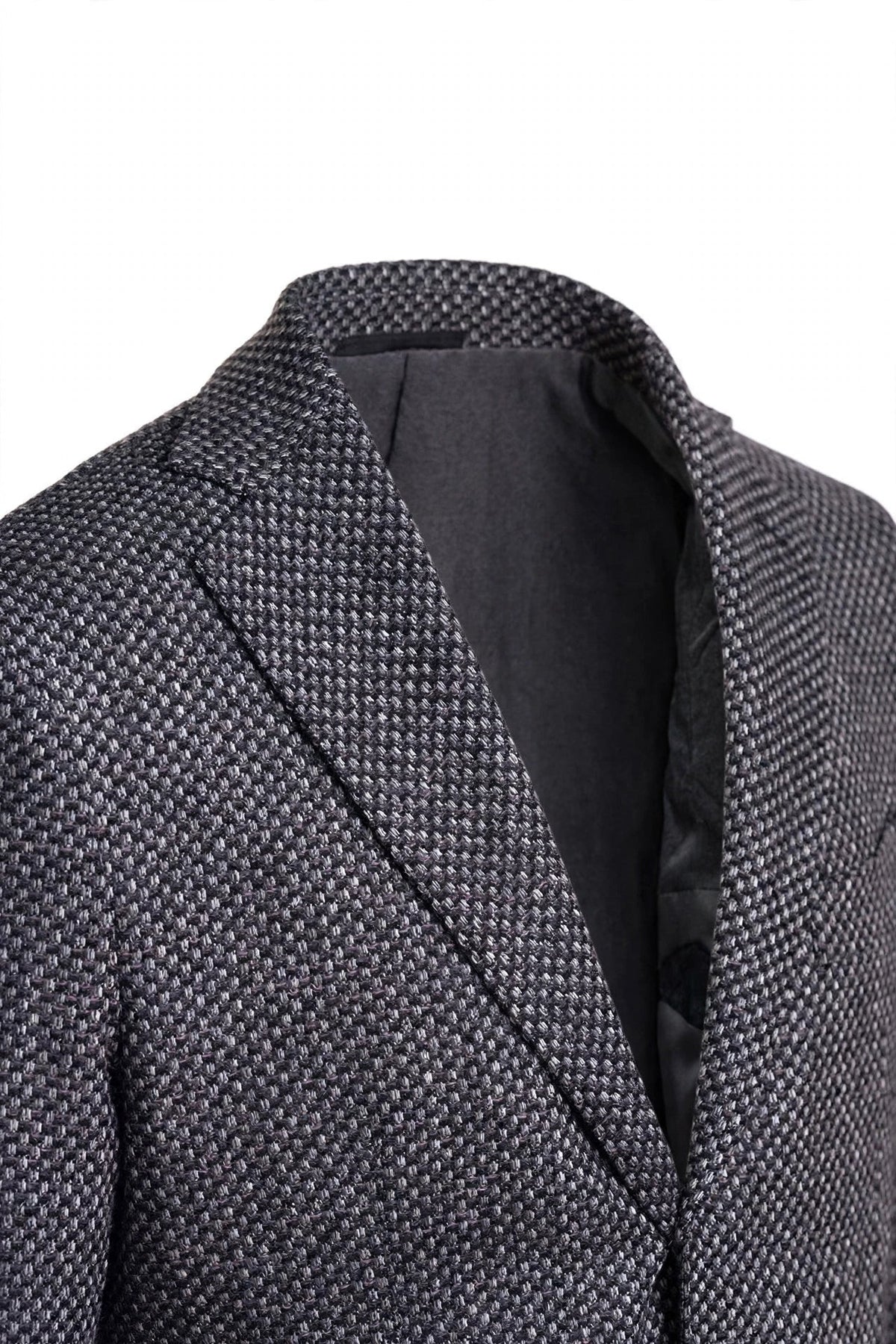 Sartorio Woven Virgin Wool-Cotton-Silk Sport Jacket — Dark Grey
